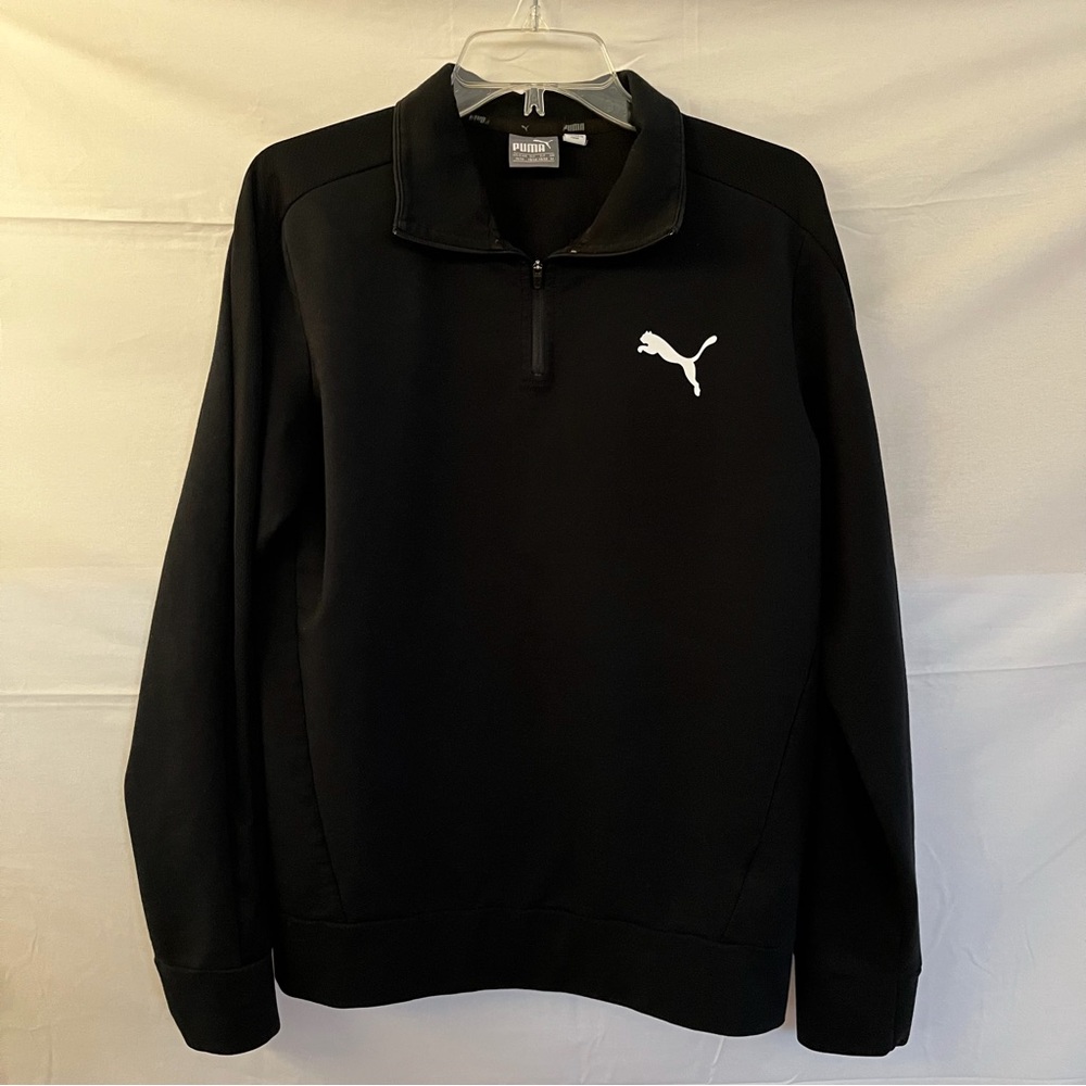 PUMA Performance 1/4 Zip Black Size Medium Long Sleeve Shirt